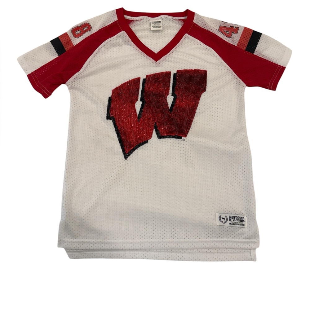 Victoria Secret PINK sequin University of Wisconsin Badger Jersey size XS